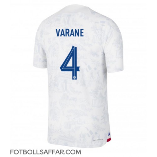 Frankrike Raphael Varane #4 Bortatröja VM 2022 Kortärmad
